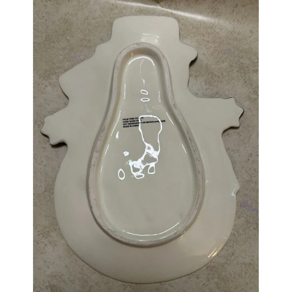 Palm Tree Co Happy Holidays Snowman Plate LARGE